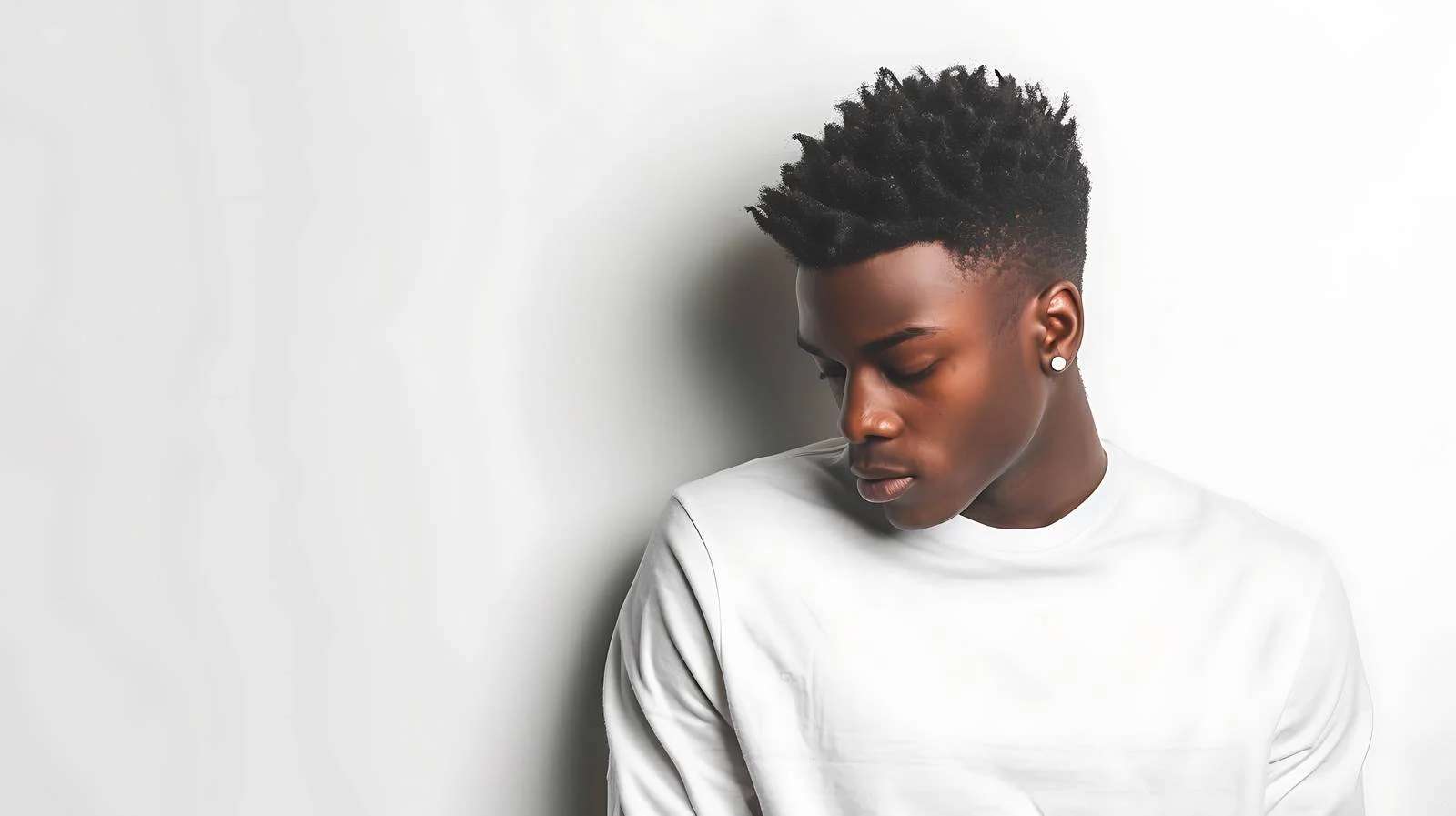 Confident black man leaning against wall — free download from Dotvec