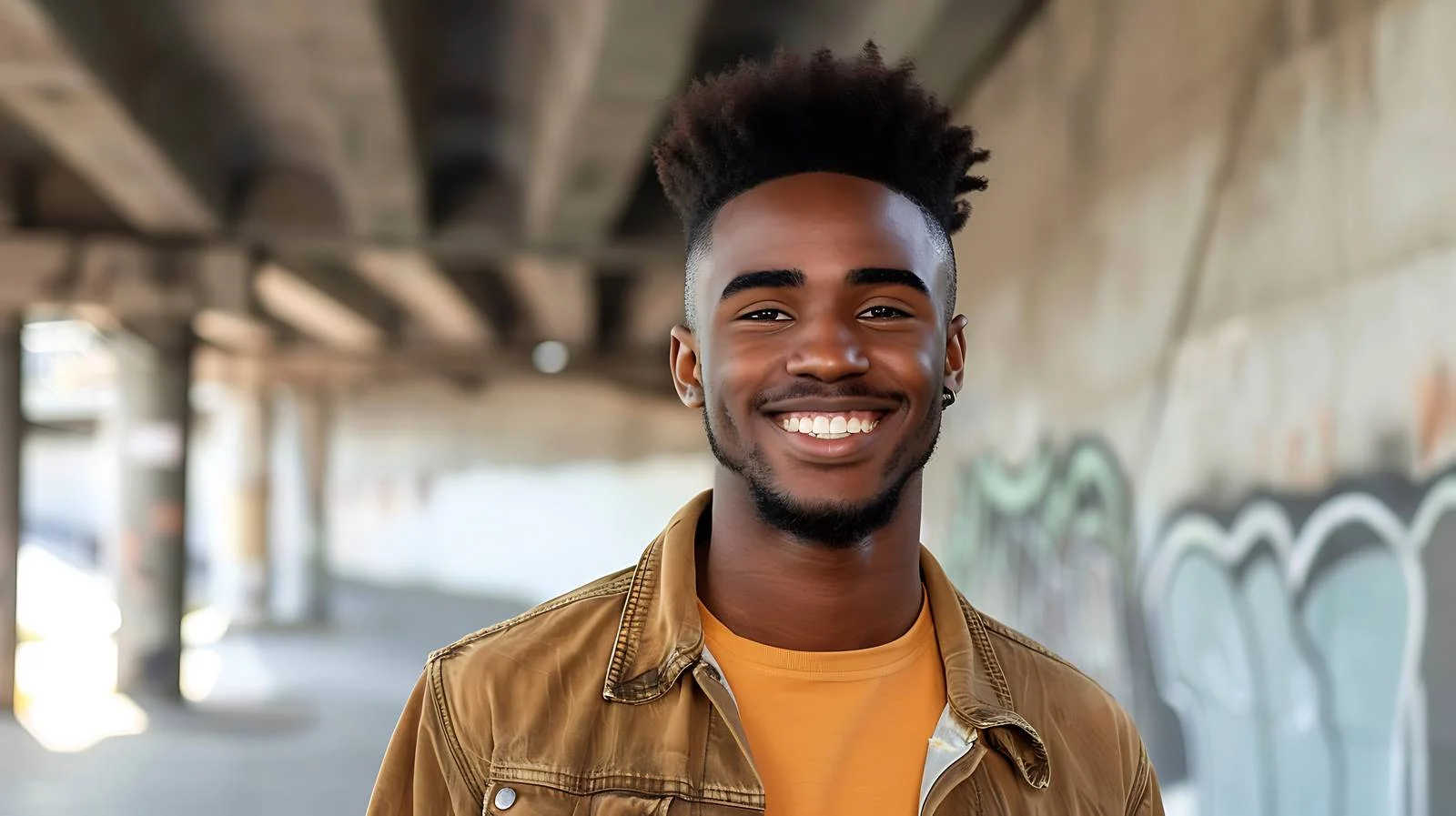 Cheerful Black Man Posing Outdoors — free download from Dotvec