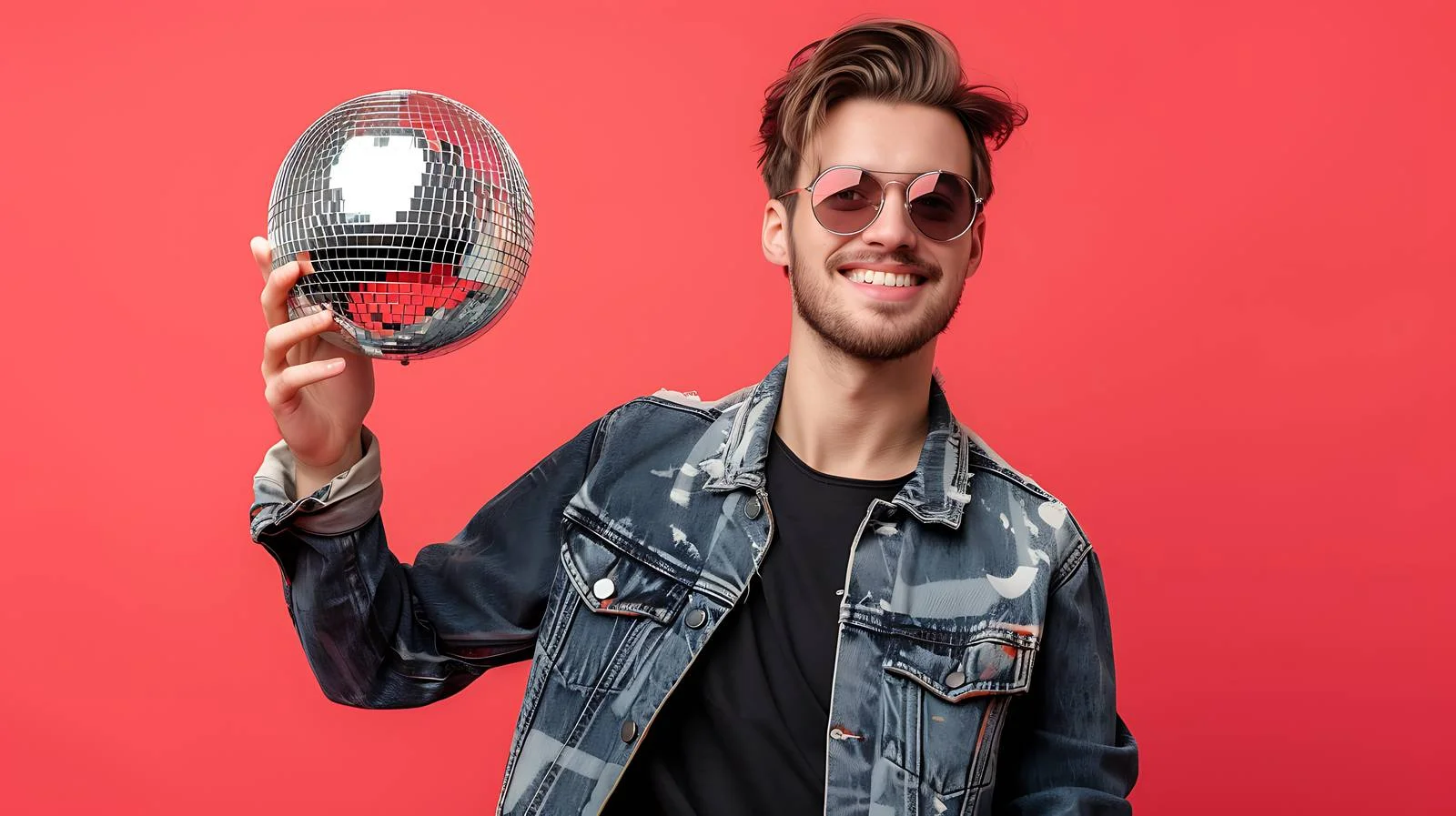 Stylish Man with Disco Ball — free download from Dotvec