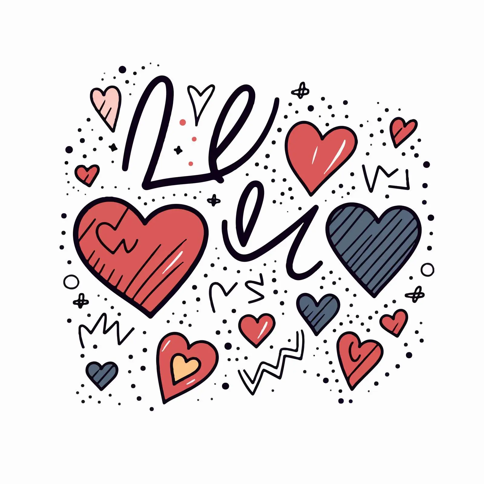 Handwritten Love Lettering One Line Drawing — free download from Dotvec