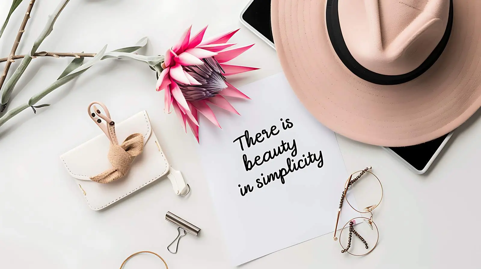 Beauty in Simplicity Handwritten Quote on Paper – free written image from Dotvec