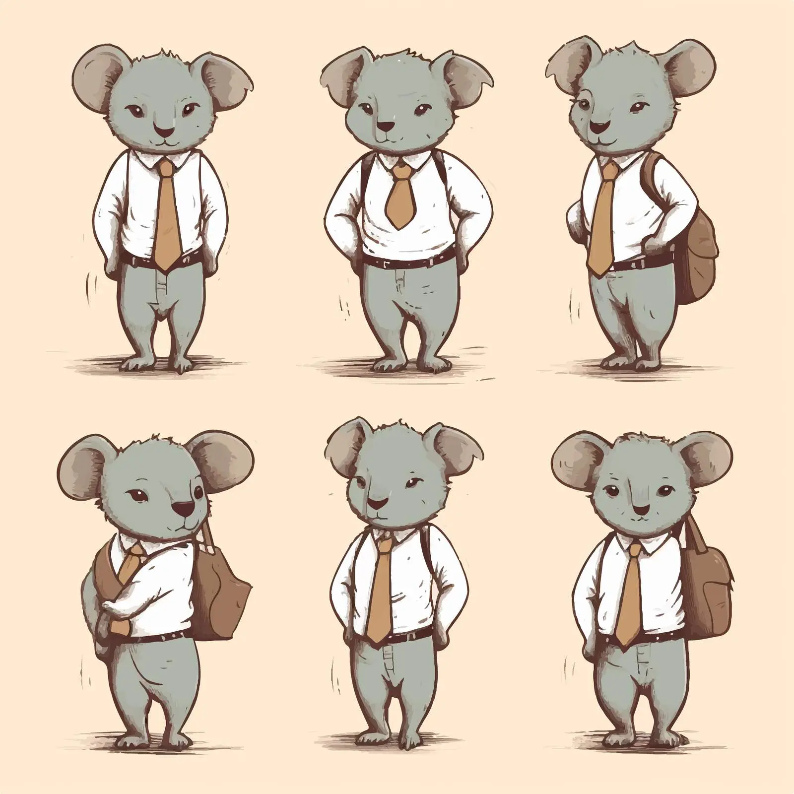Handwritten Style Businessman Koala Vector Set — free download from Dotvec