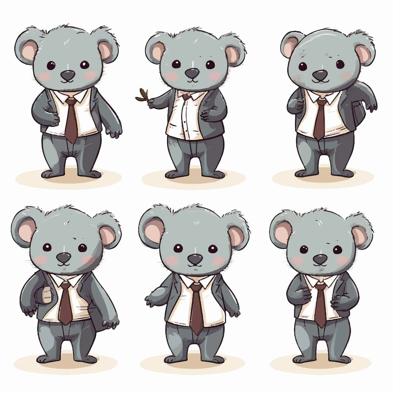 Handwritten Style Businessman Koala Vector Set — free download from Dotvec