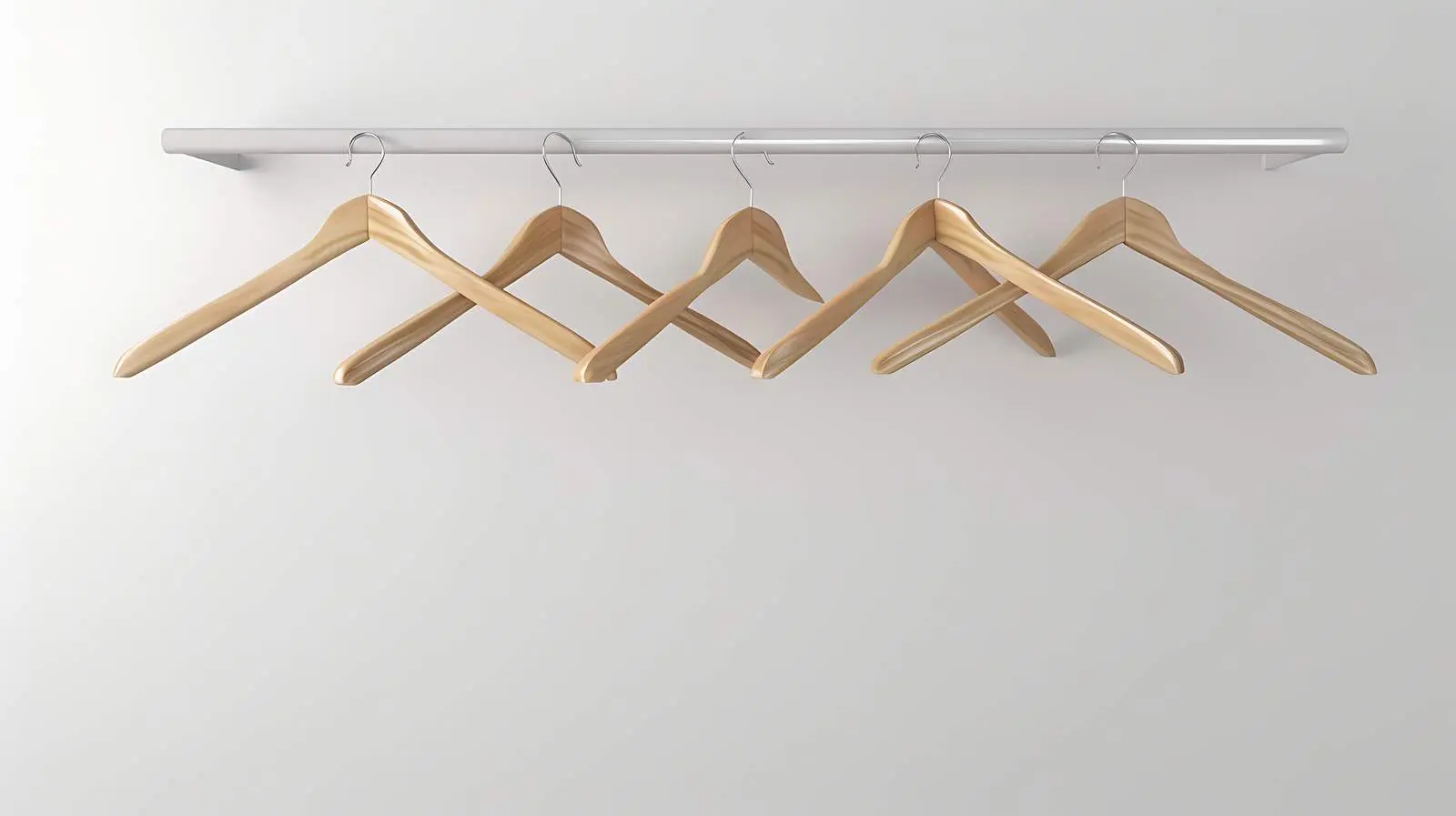 Minimalist Hangers on Floor Against White Wall — free download from Dotvec