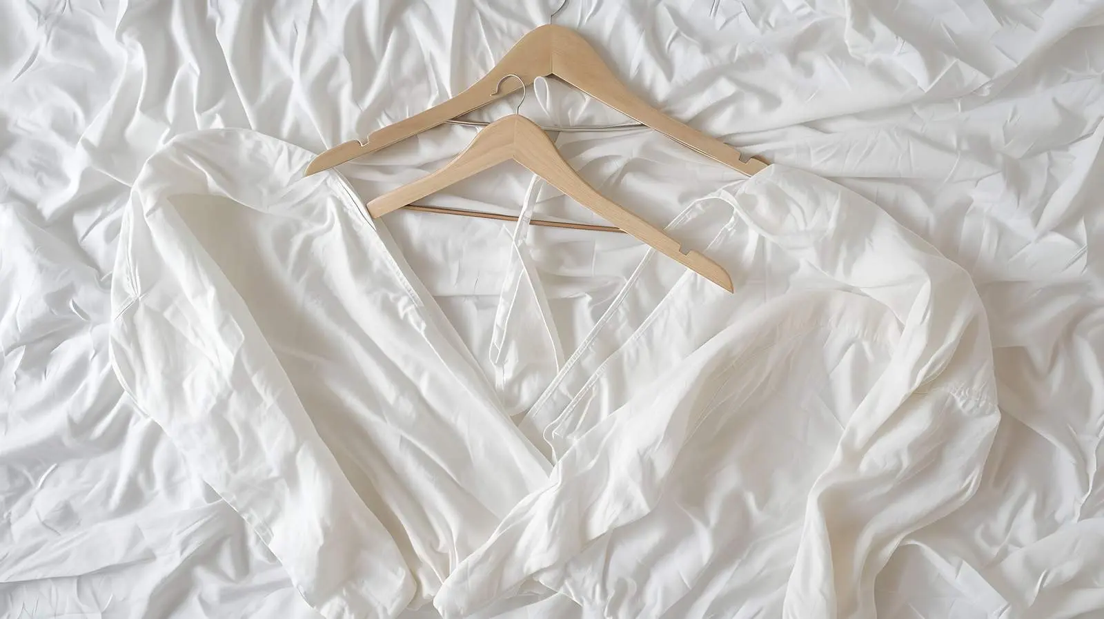 Stylish Hangers on Crumpled Bed Linen — free download from Dotvec