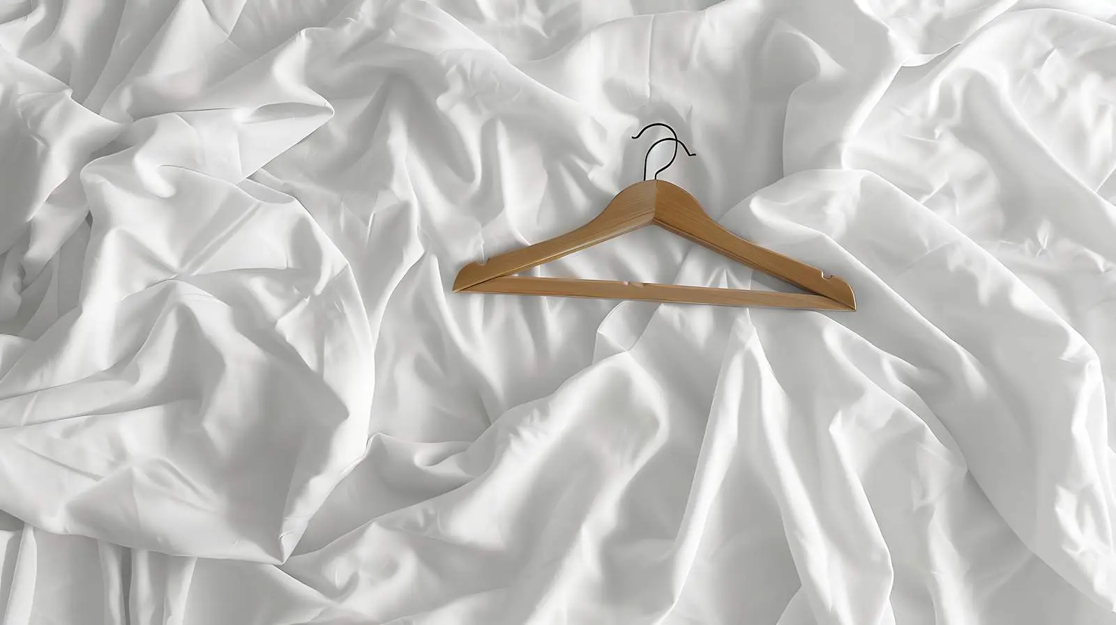 Hangers on Crumpled White Bed Linen — free download from Dotvec