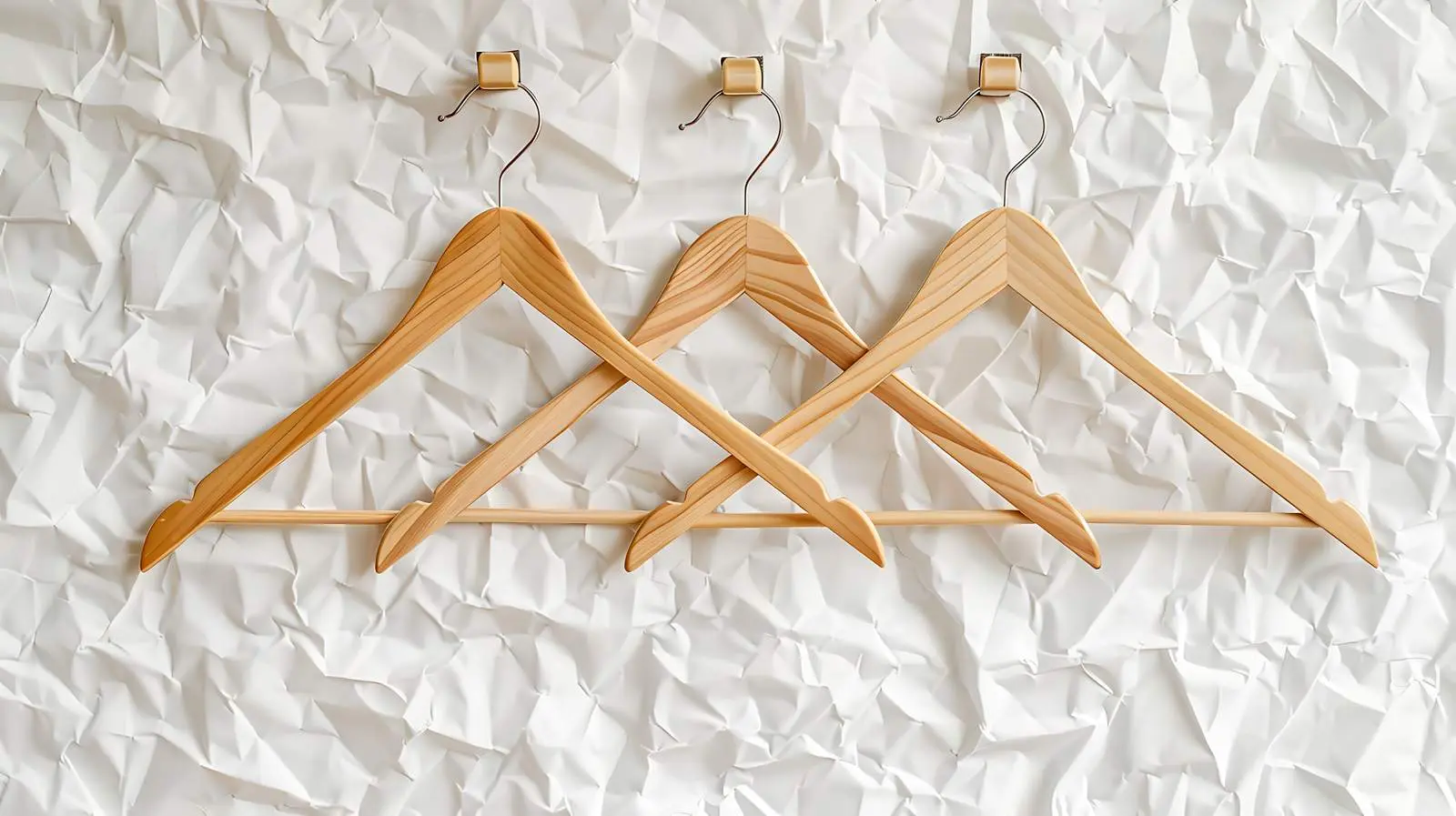 Hangers on Crumpled White Linen Background — free download from Dotvec