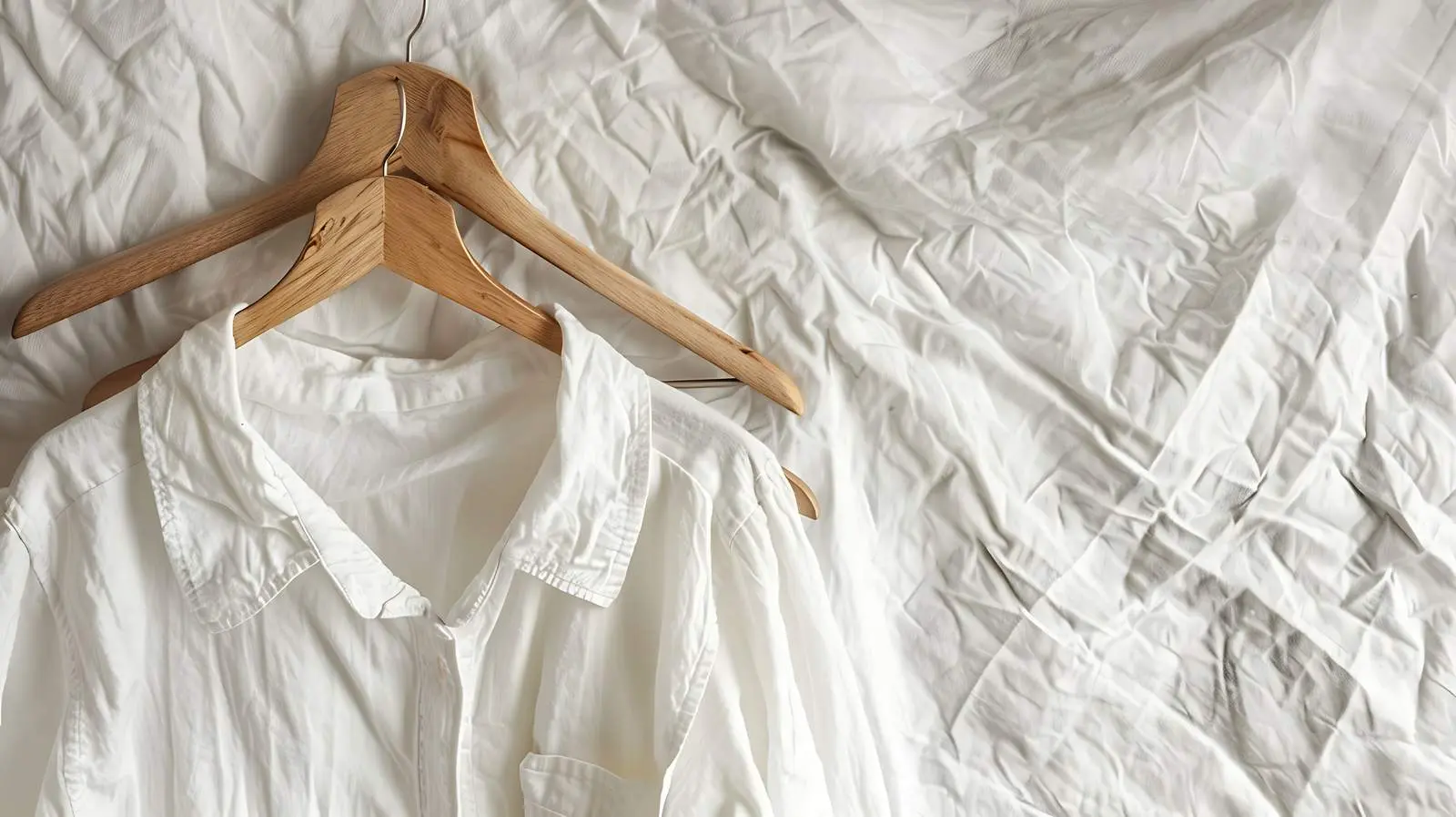Hangers on Crumpled Linen Background – free linens image from Dotvec