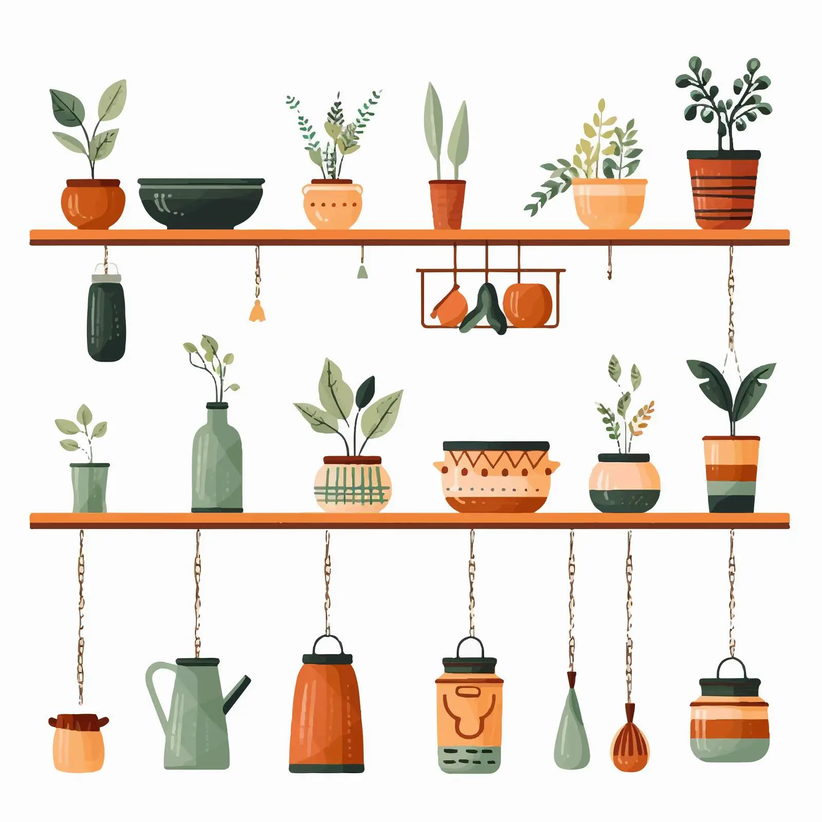 Hanging Wall Shelves with Stylish Interior Decor — free download from Dotvec