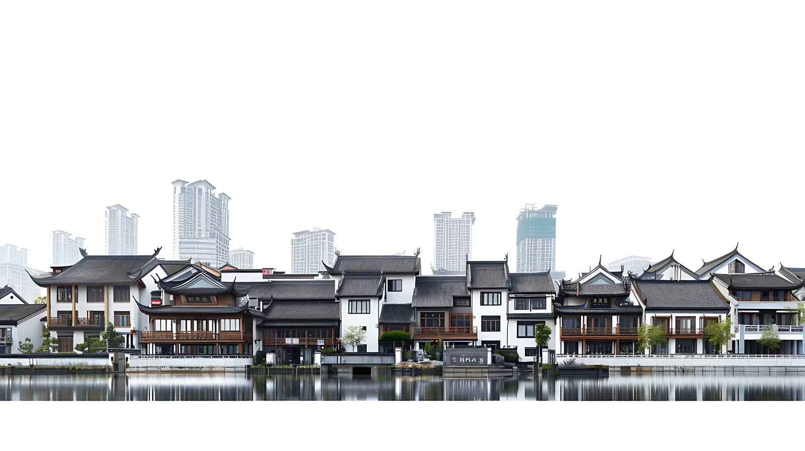 Hangzhou Urban Scenery on White Background — free download from Dotvec