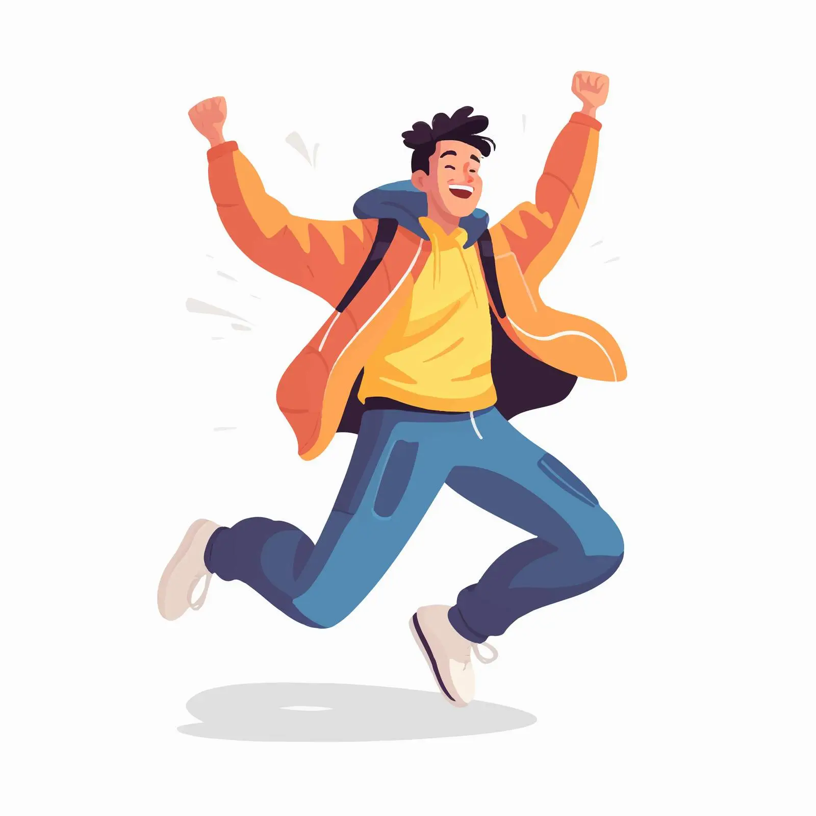 Joyful Young Man Jumping with Enthusiasm — free download from Dotvec