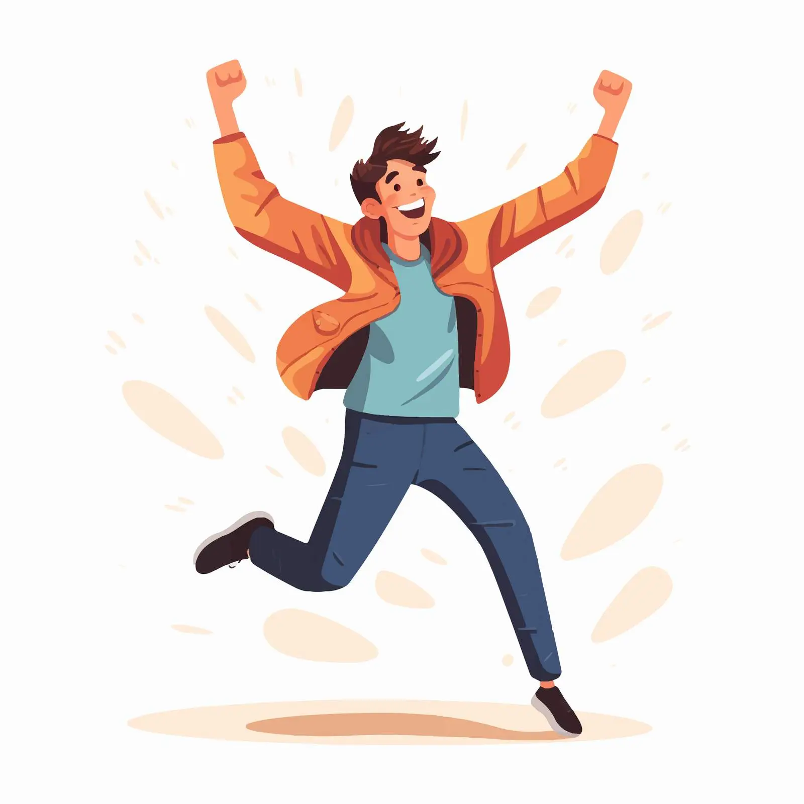 Enthusiastic Young Man Jumping with Joy — free download from Dotvec