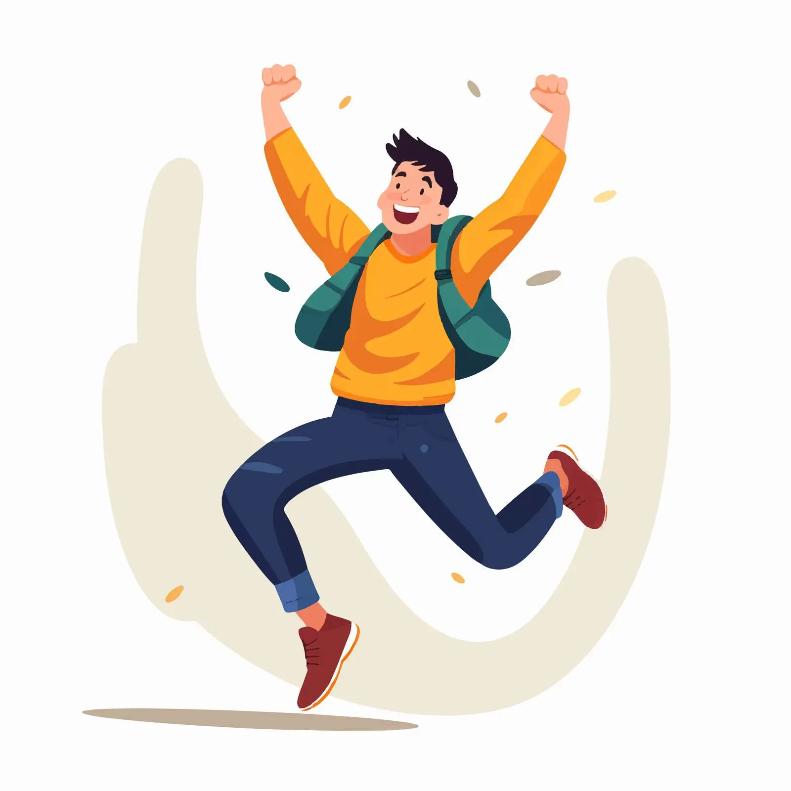 Joyful Young Man Jumping with Energy — free download from Dotvec