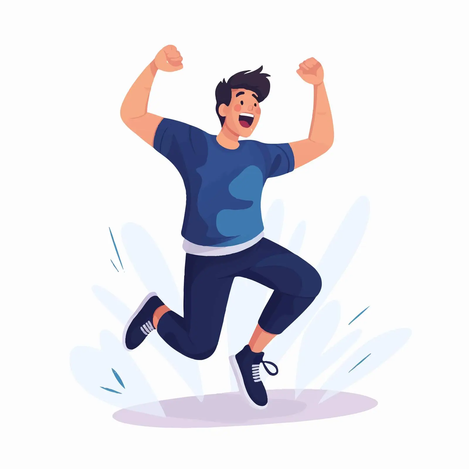 Energetic Young Man Jumping with Joy — free download from Dotvec