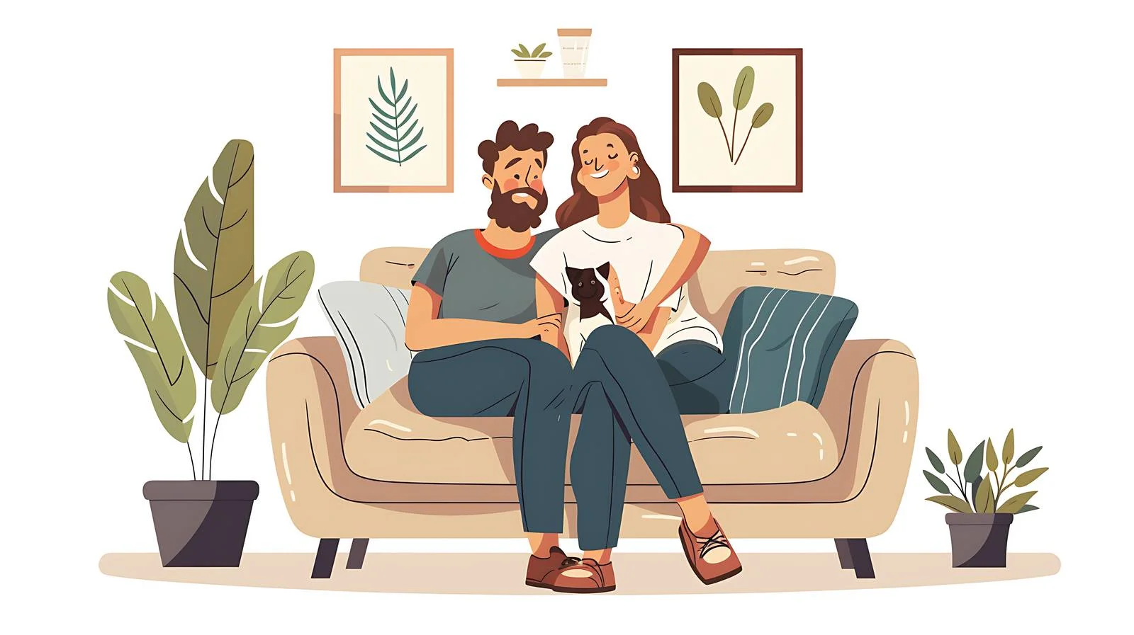 Loving Couple at Home — free download from Dotvec