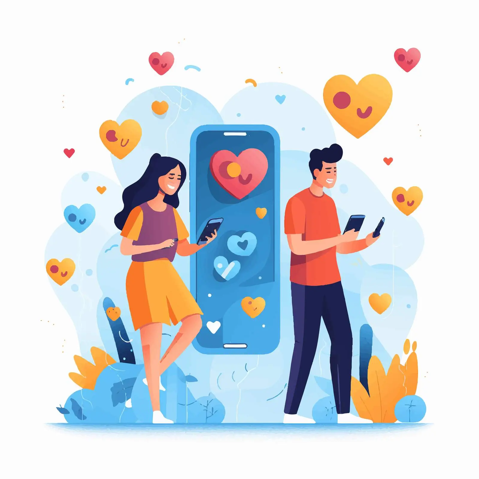 Happy Mobile App Users and Supportive Customers – free online services image from Dotvec