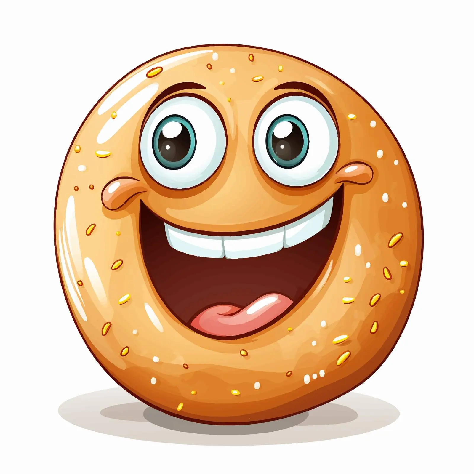 Cheerful Bagel Character with Expressive Features – free bagel image from Dotvec