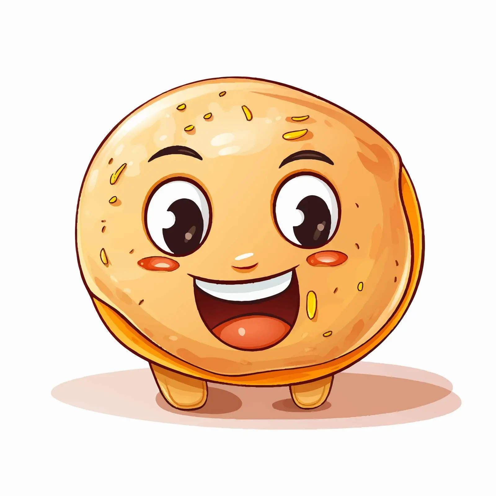 Happy Bagel Character with Eyes and Smile – free bagel image from Dotvec