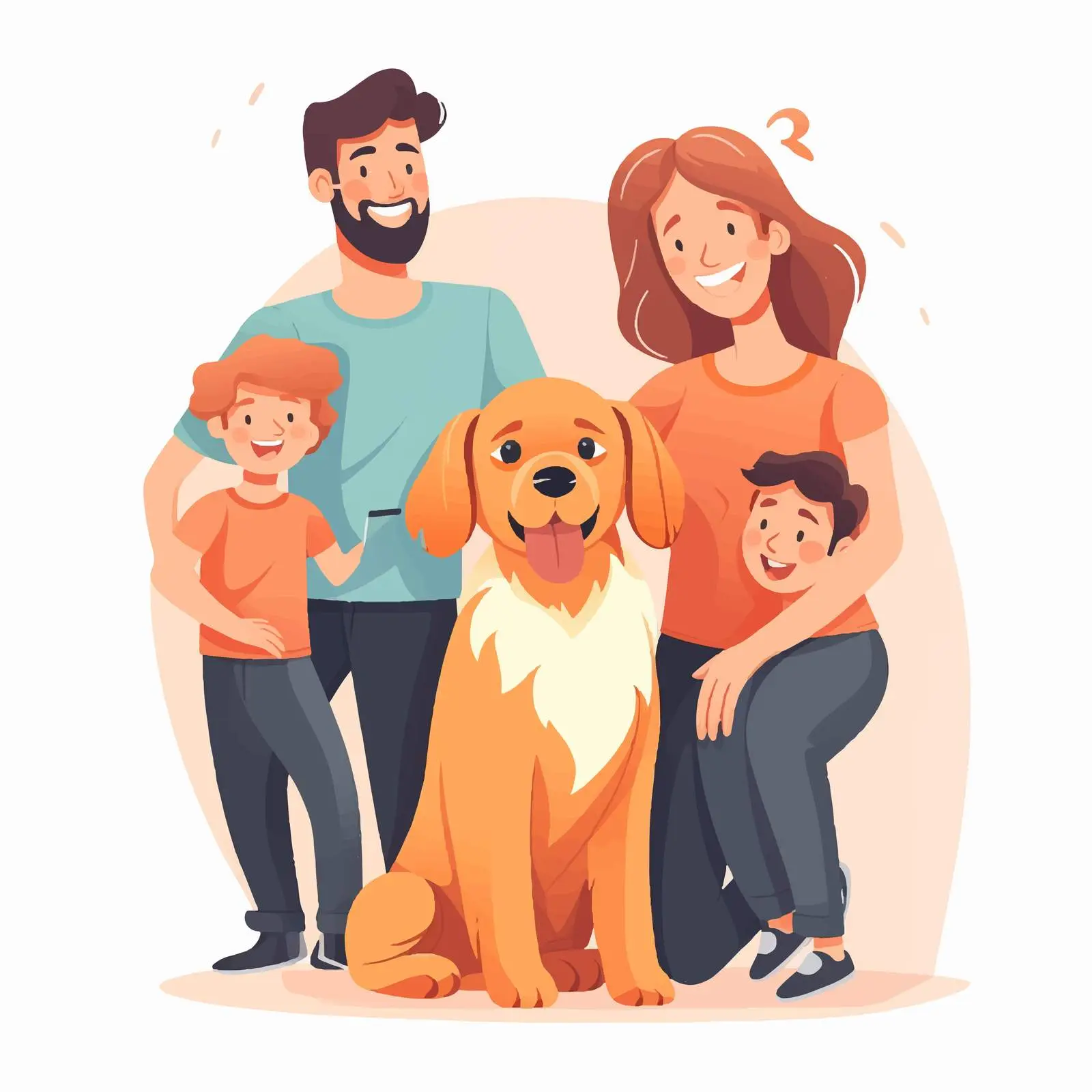 Happy Family Portrait Flat Illustration — free download from Dotvec