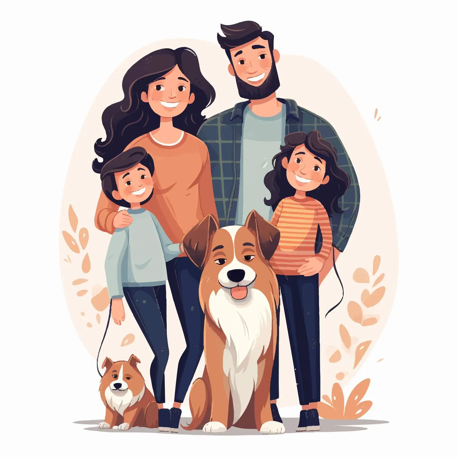 Big Family Portrait Illustration with Parents — free download from Dotvec