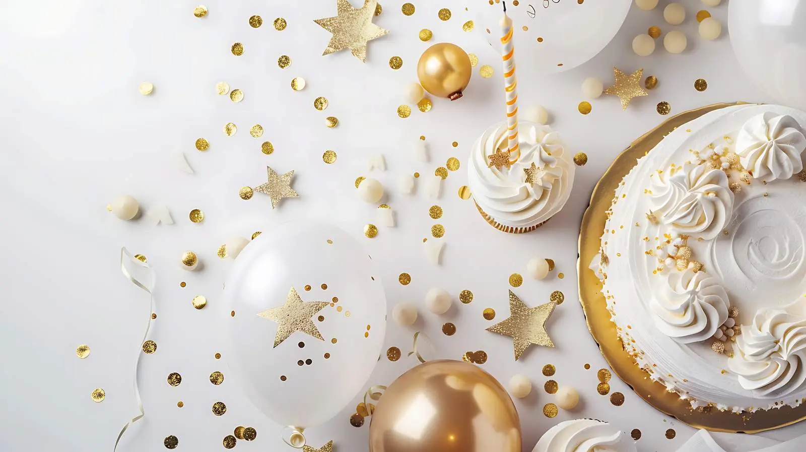 Colorful Birthday Cake with Balloons and Candles — free download from Dotvec