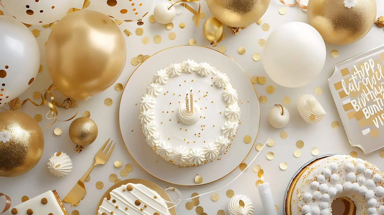 Colorful Birthday Cake with Balloons and Candles — free download from Dotvec