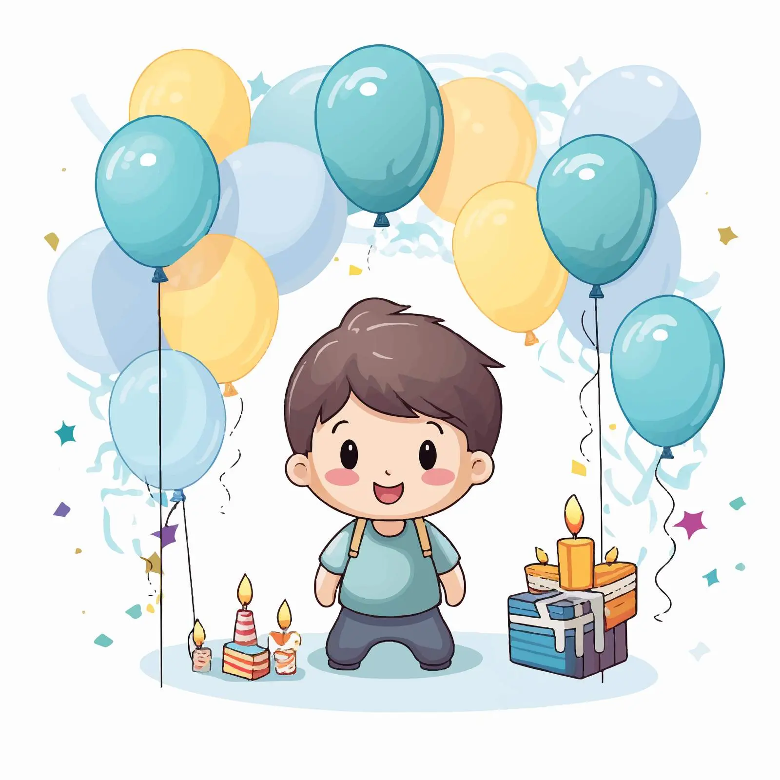 Cute Cartoon Birthday Greeting Card Design — free download from Dotvec