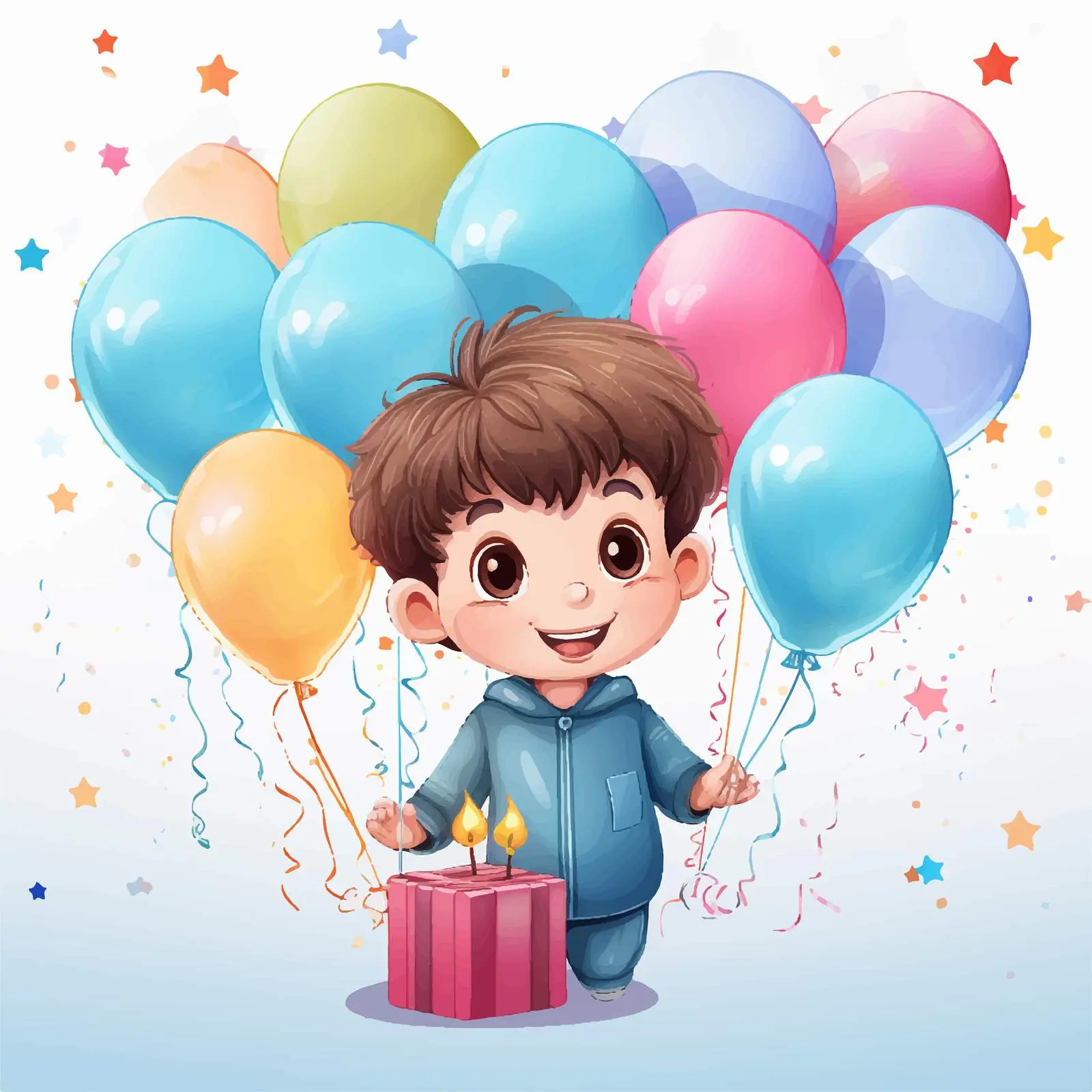 Cute Cartoon Birthday Greeting Card Design — free download from Dotvec