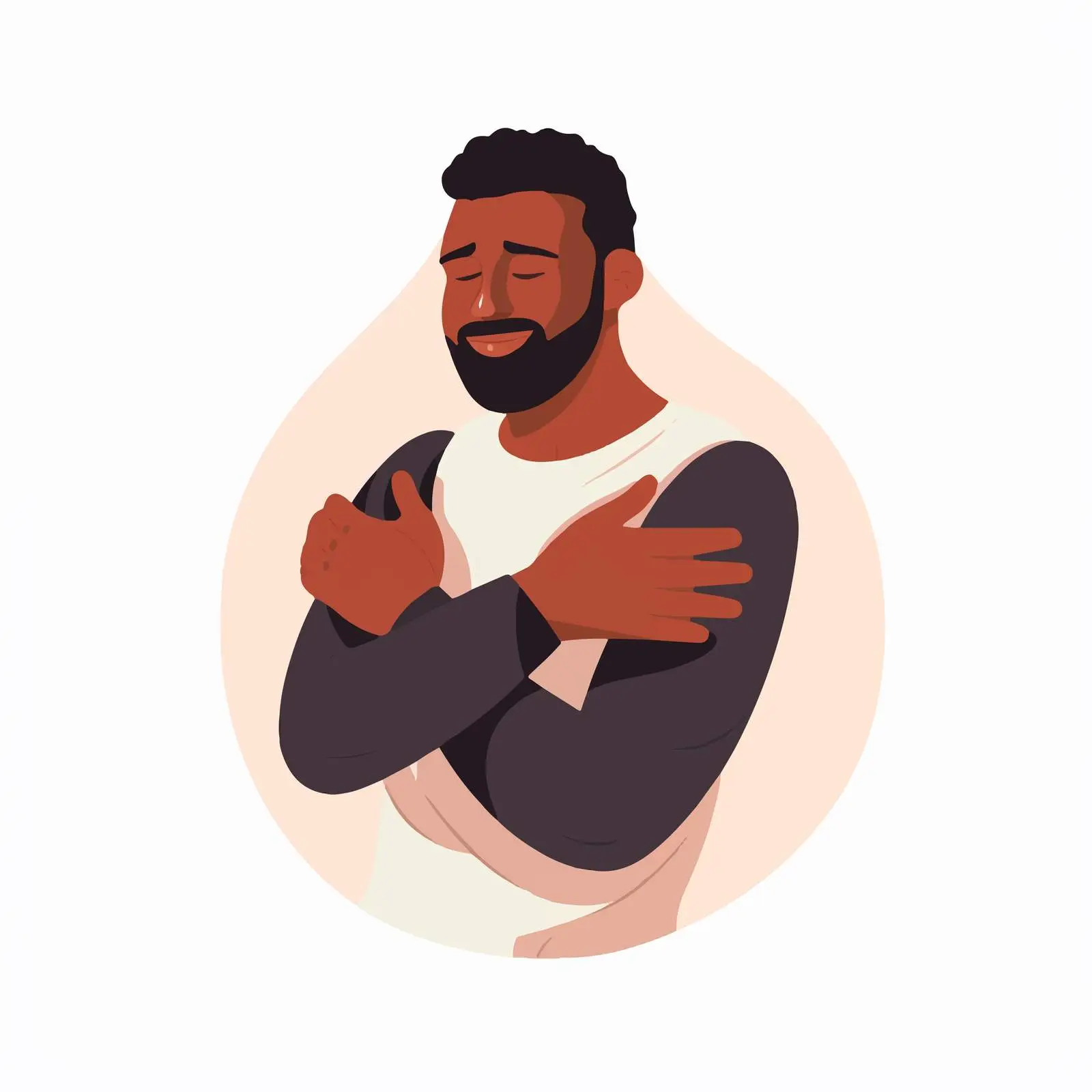 Black Man Embracing Self-Acceptance Vector — free download from Dotvec