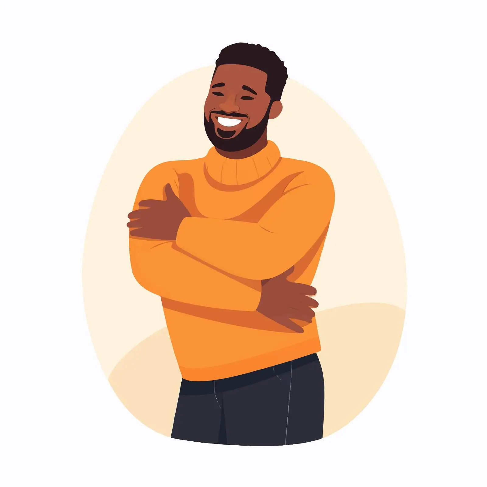 Black Man Embracing Self Acceptance and Love — free download from Dotvec