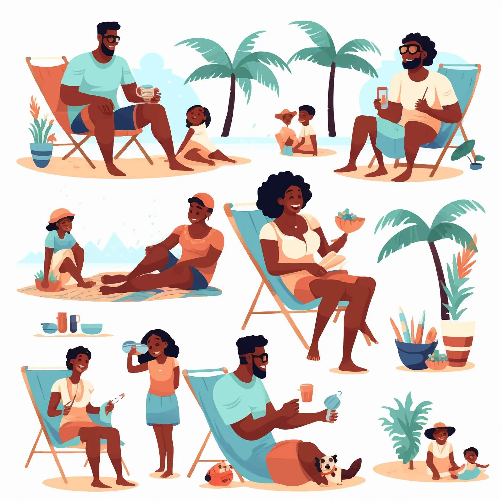 Vibrant Lifestyle Scenes of African American Families — free download from Dotvec