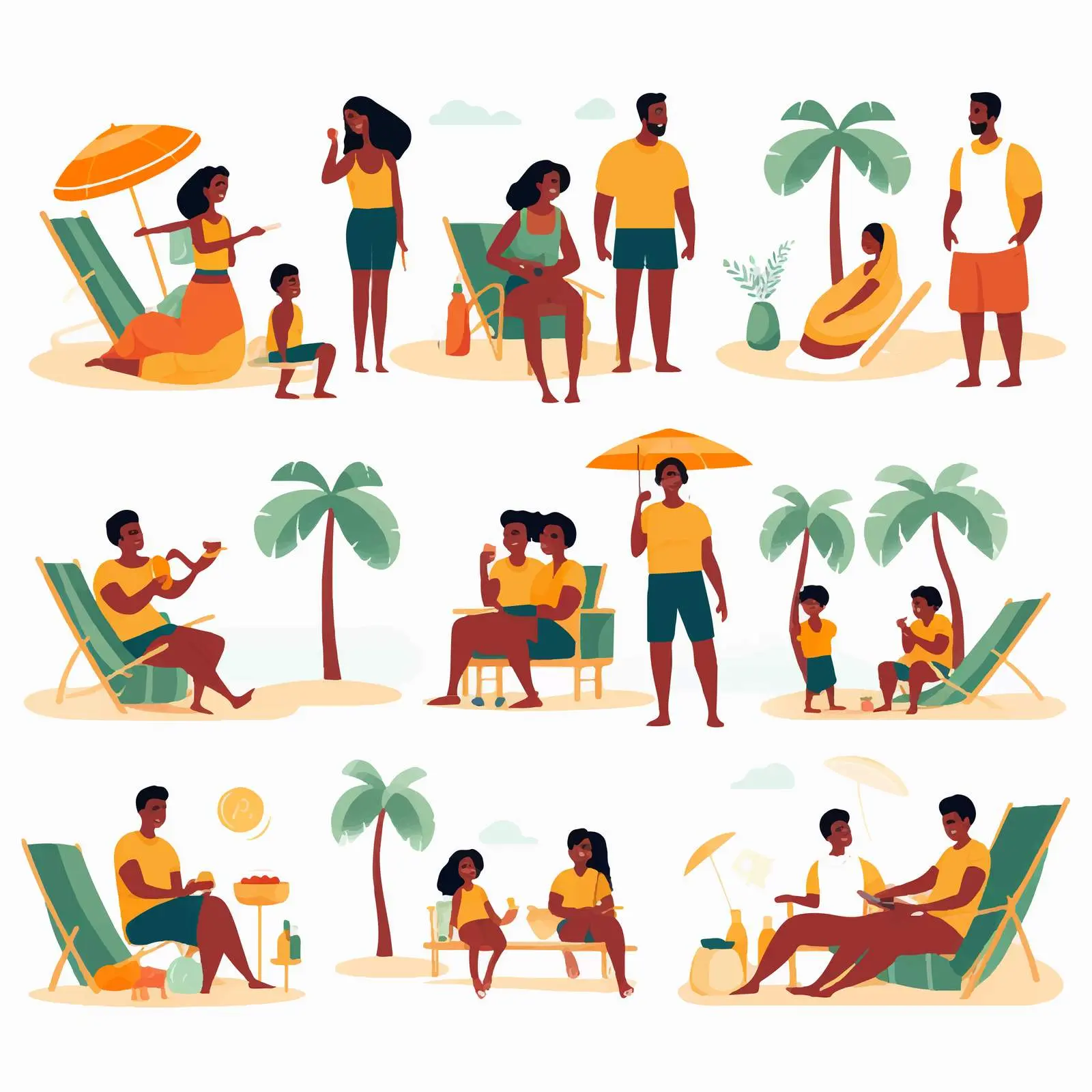 Joyful African American Family Lifestyle Scenes — free download from Dotvec