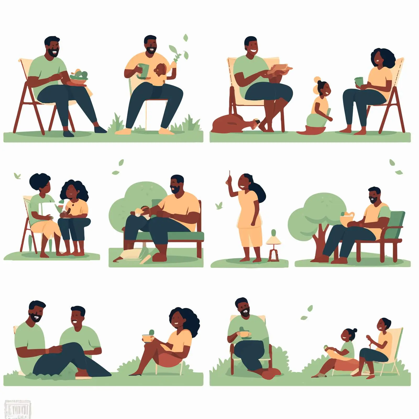 Joyful African American Family Lifestyle Scenes — free download from Dotvec