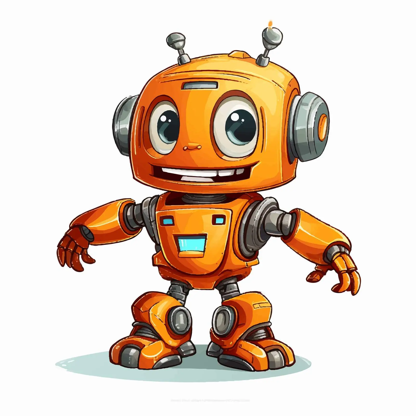 Happy Cartoon Bot Character Illustration Vector — free download from Dotvec