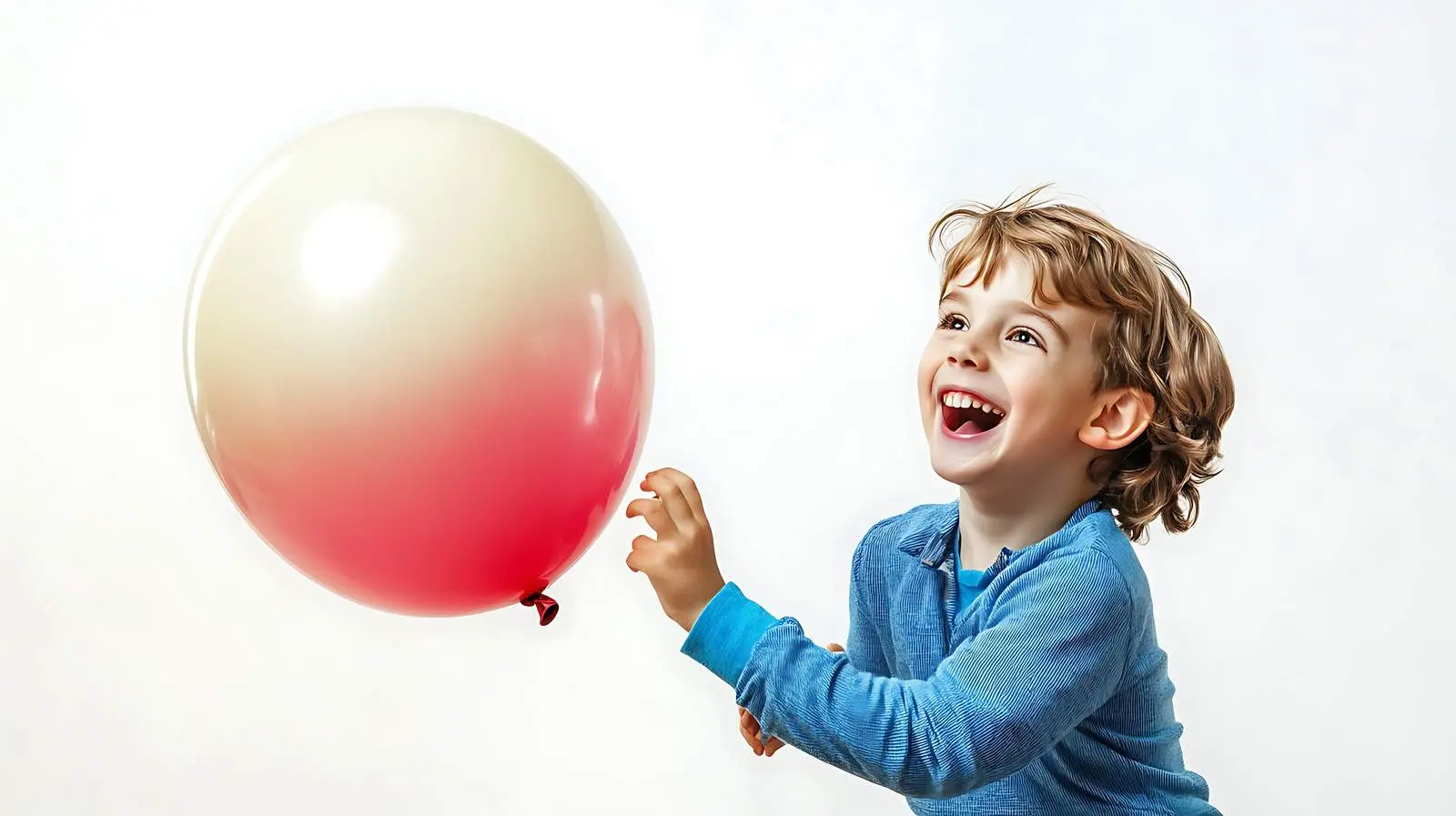 Happy Boy Playing with Russian Spaniel and Balloon — free download from Dotvec