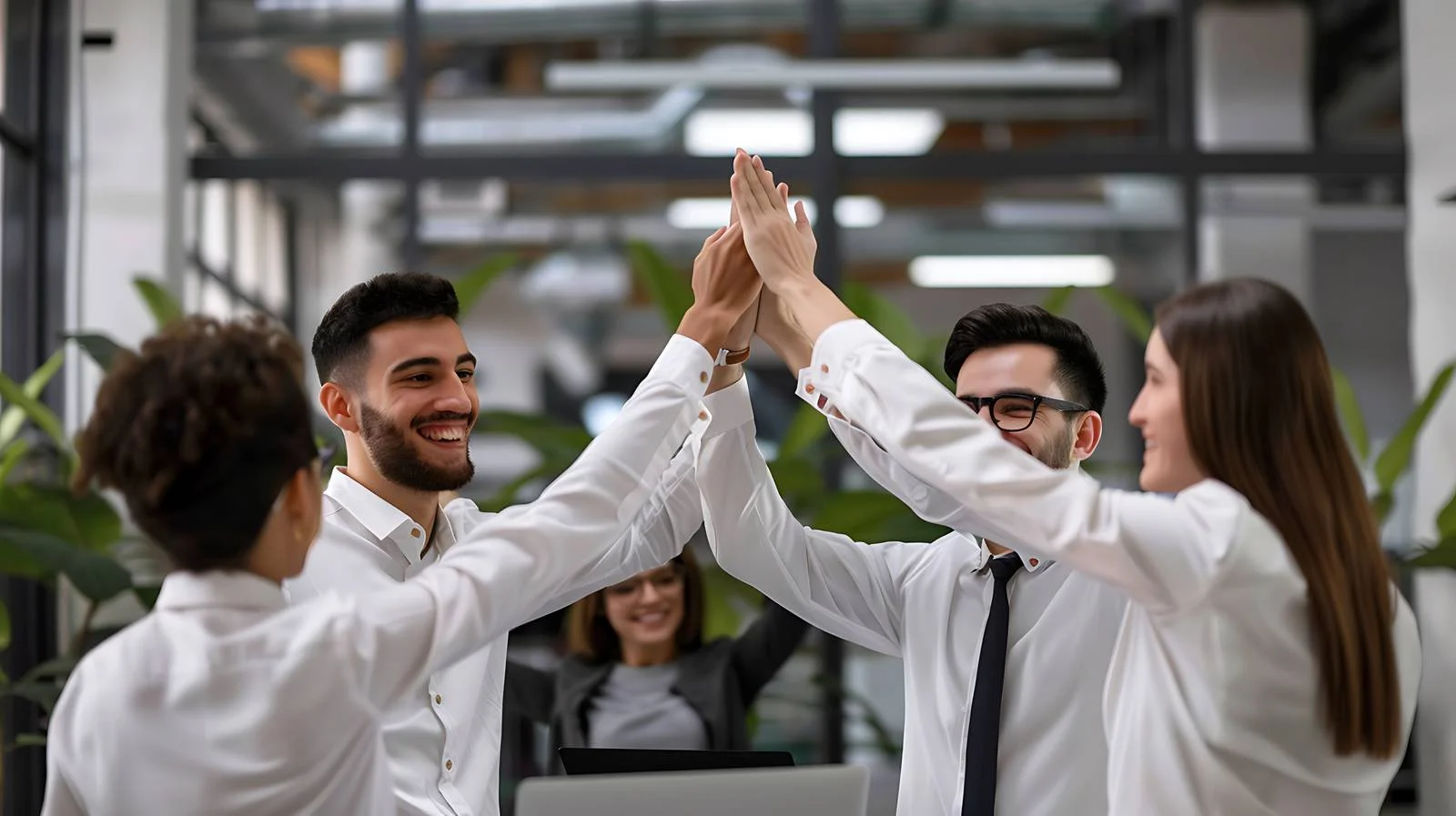 Successful Team Celebration — free download from Dotvec