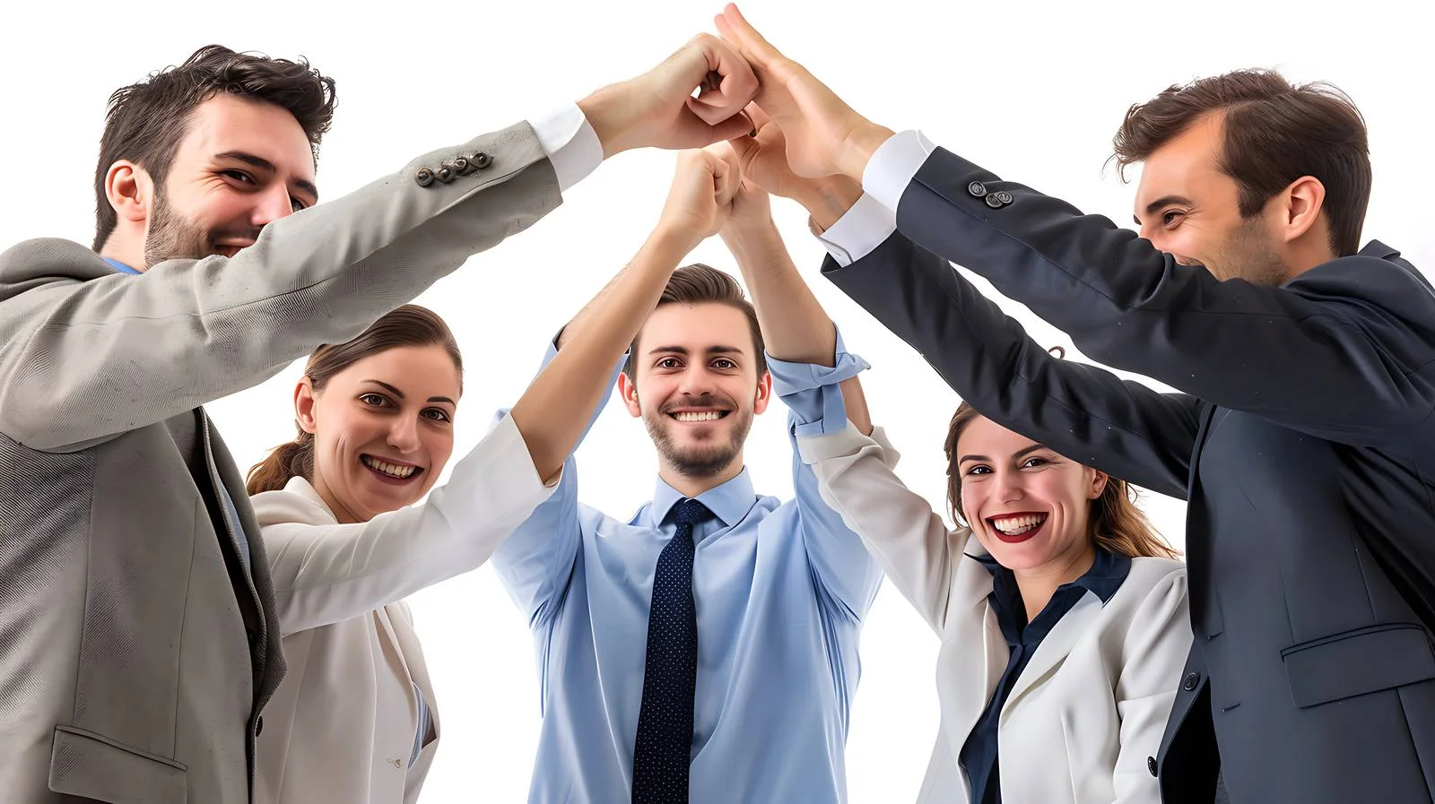 Celebratory office high-five — free download from Dotvec