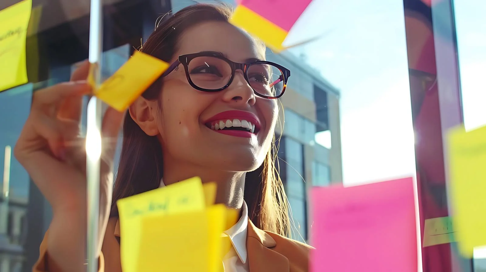 Successful Business Team with Sticky Notes — free download from Dotvec