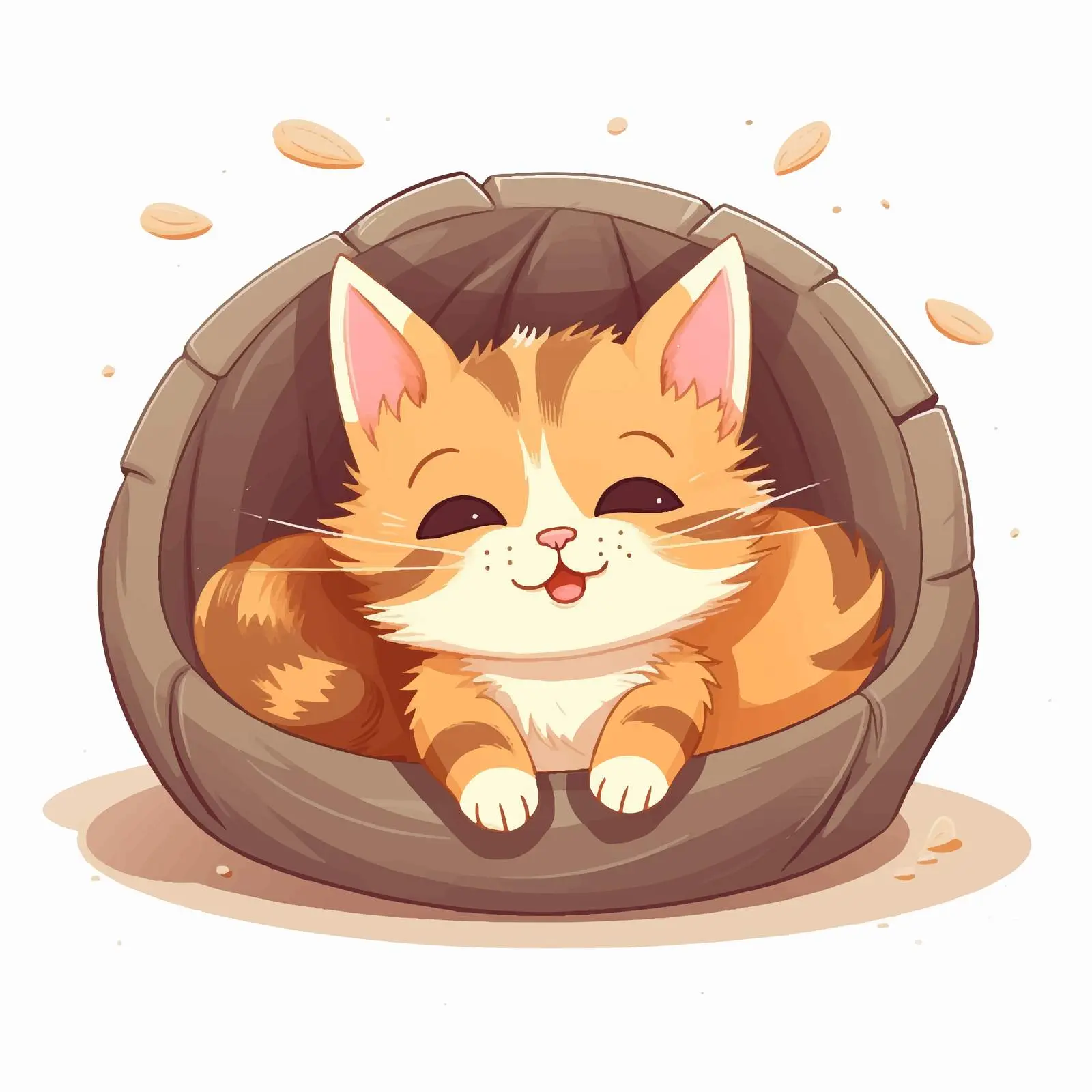 Cute Kitty Resting on Pet Cushion Bed – free playful cats image from Dotvec