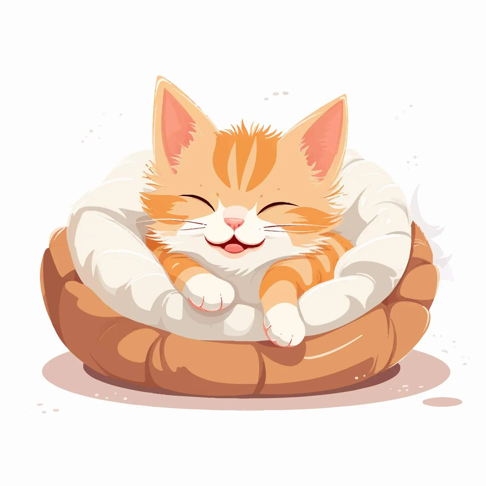 Cute Cat Resting on a Cozy Pet Bed – free felines image from Dotvec