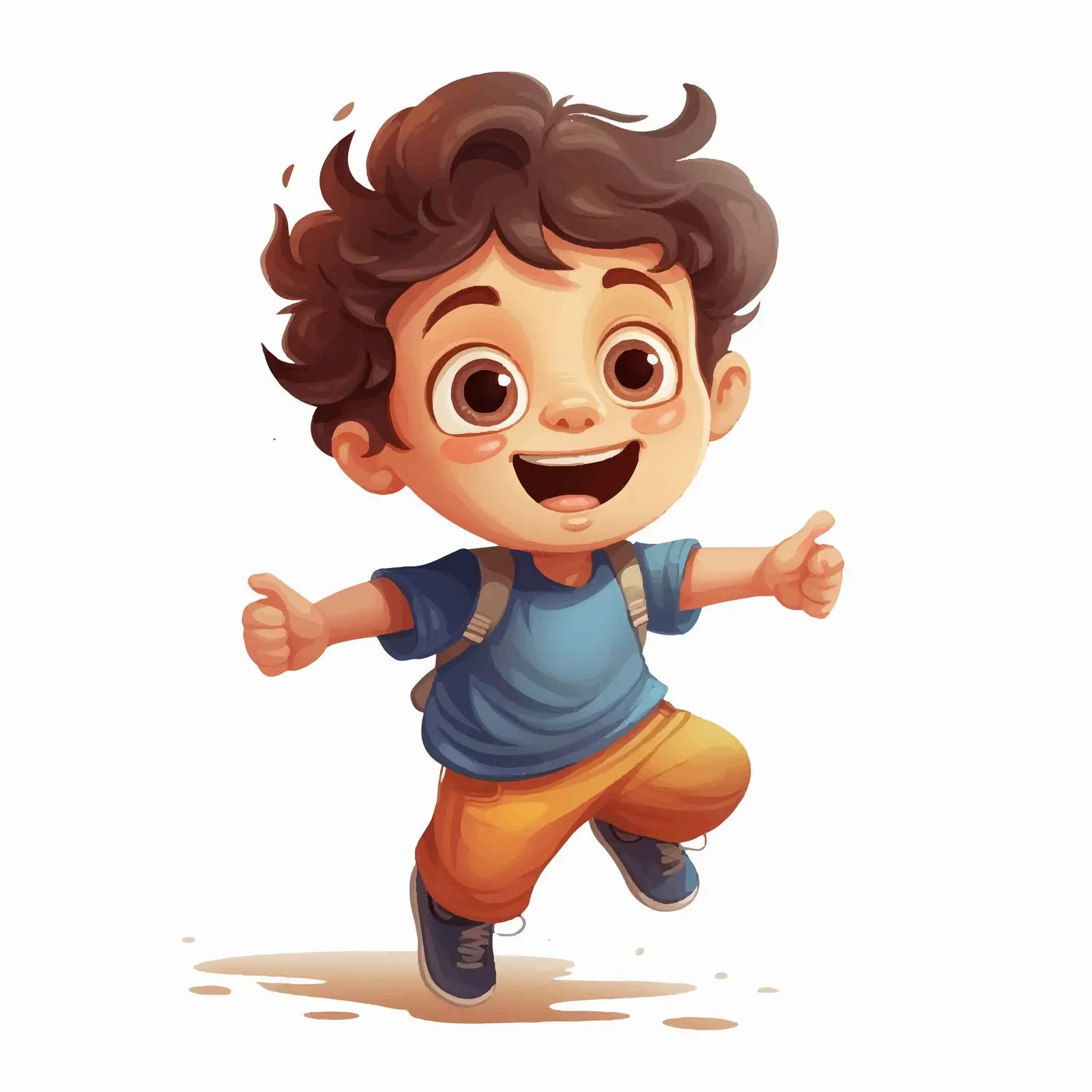 Happy Cartoon Child Vector Illustration – free family friendly image from Dotvec