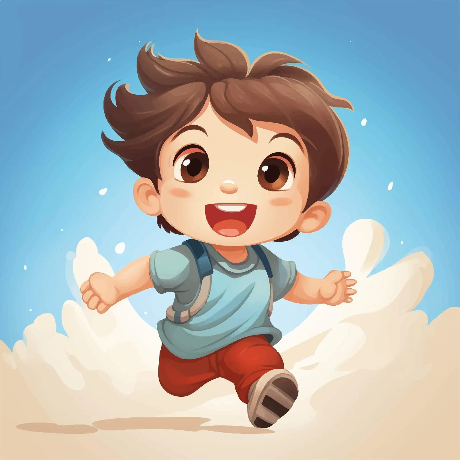 Happy Cartoon Child Vector Illustration — free download from Dotvec