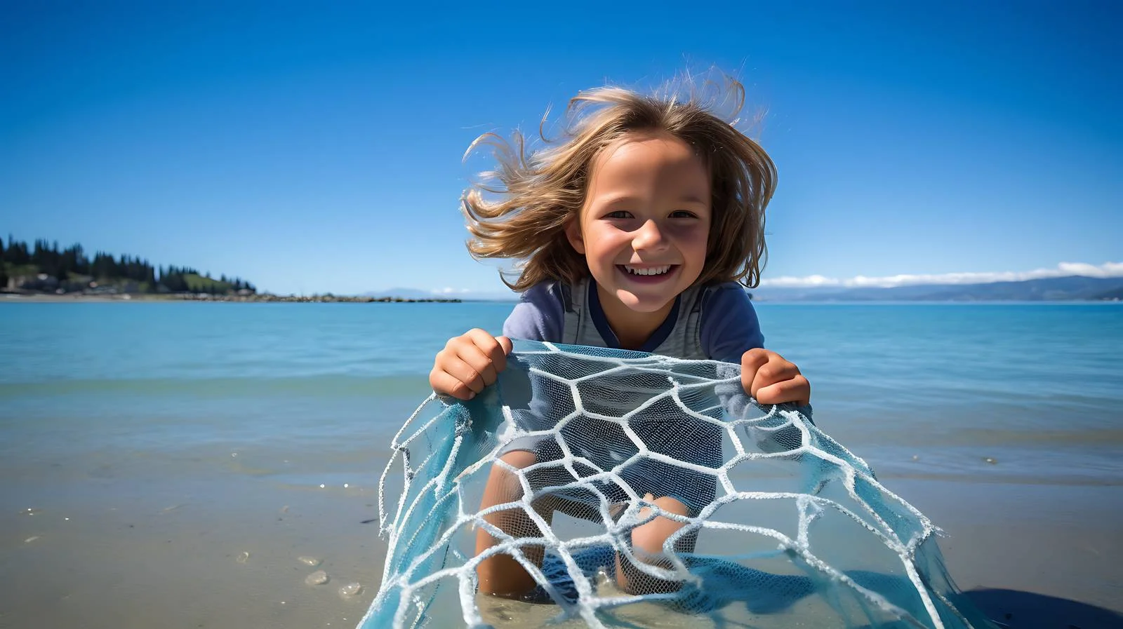 Joyful Child Observing New Zealand Nature — free download from Dotvec