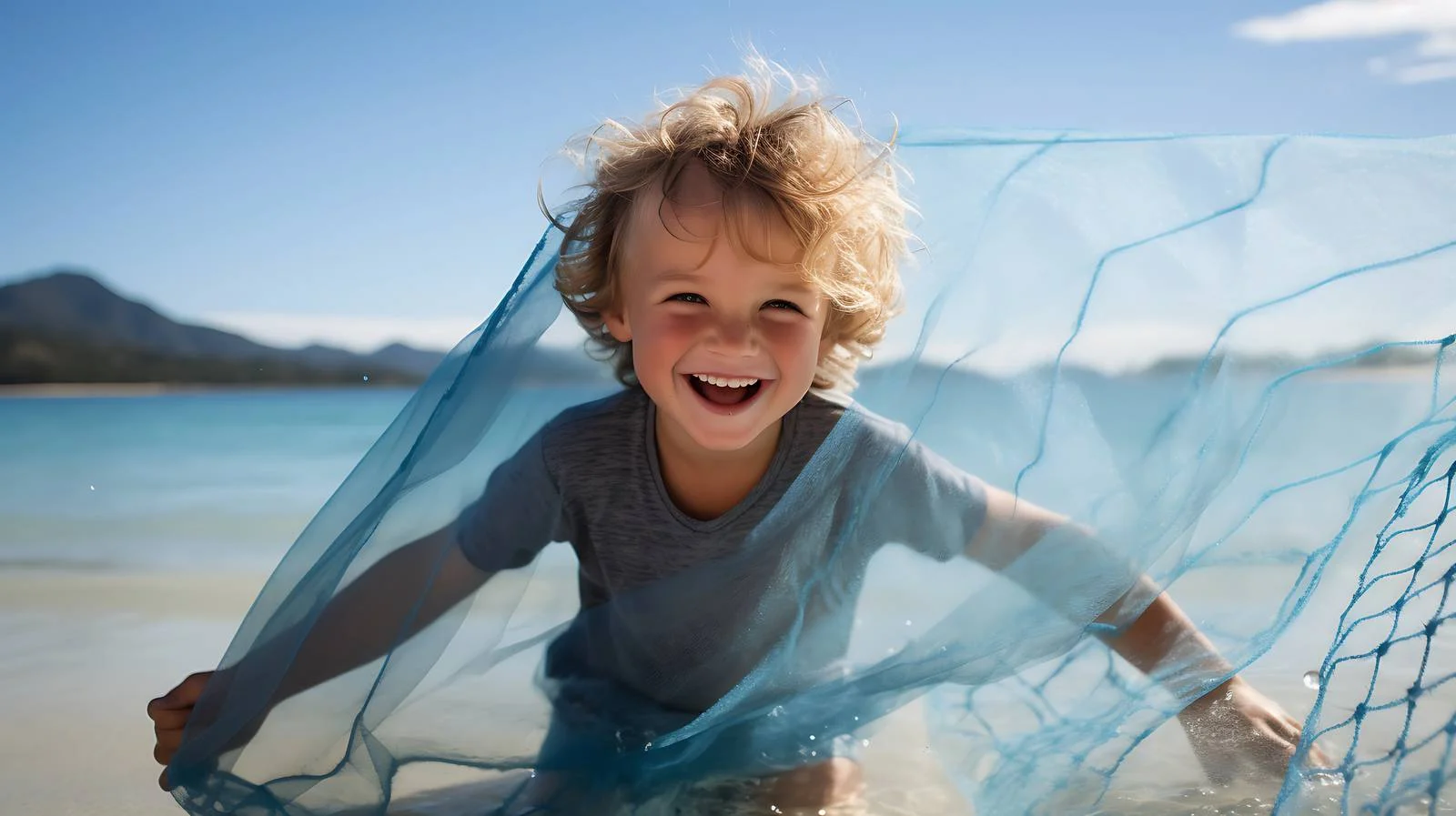 Joyful Child Observing Beauties of New Zealand — free download from Dotvec