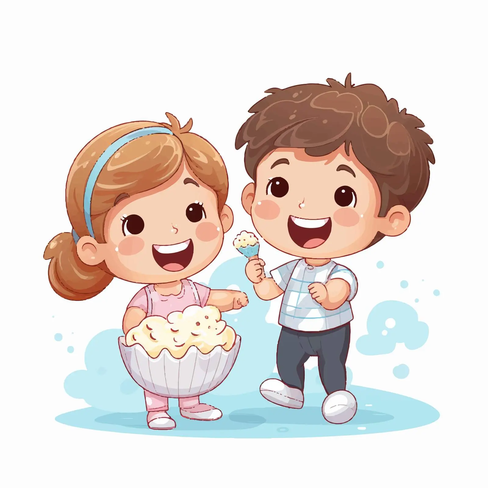 Children Brushing Teeth for Healthy Smiles – free family health image from Dotvec