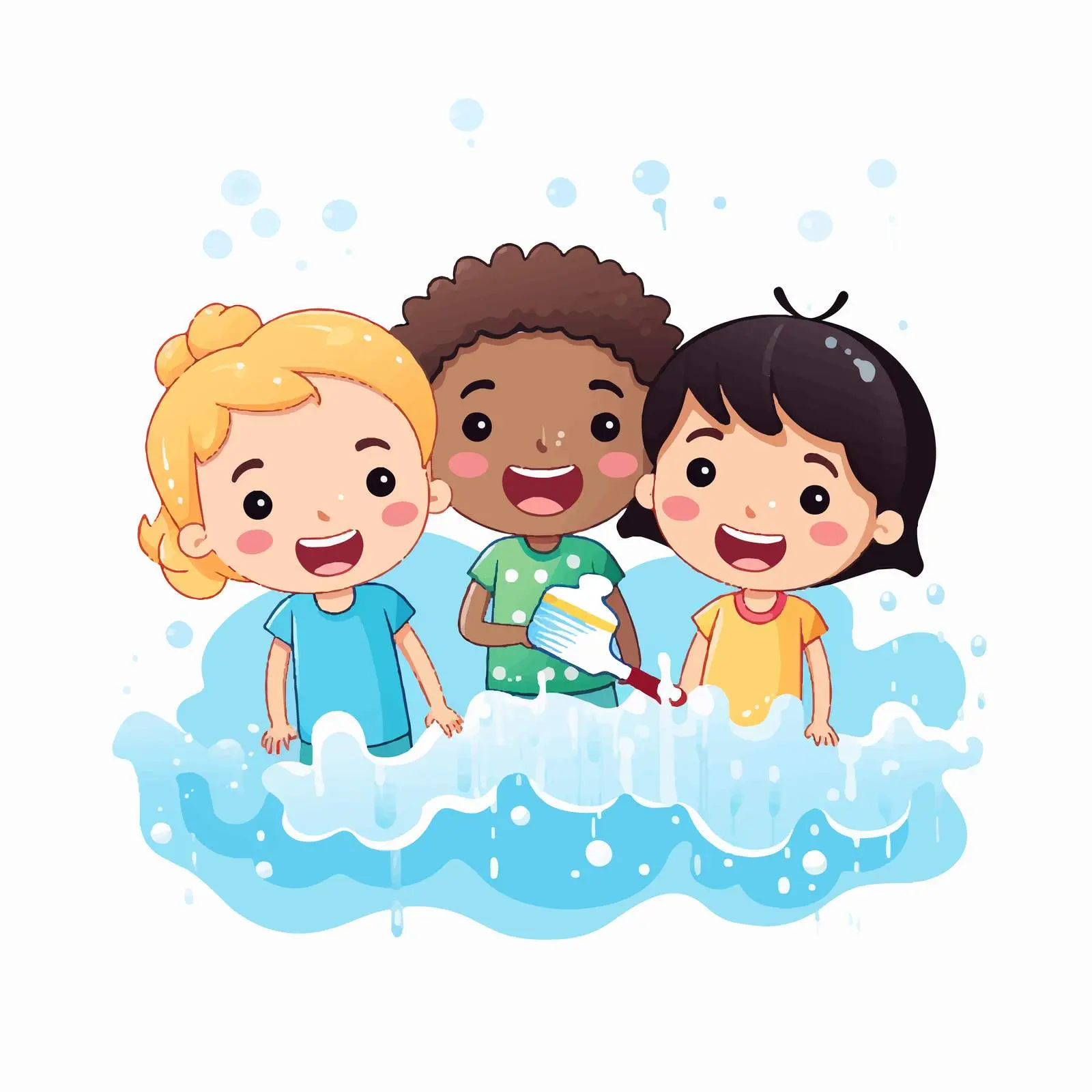 Children Brushing Teeth and Preventing Tooth Decay — free download from Dotvec