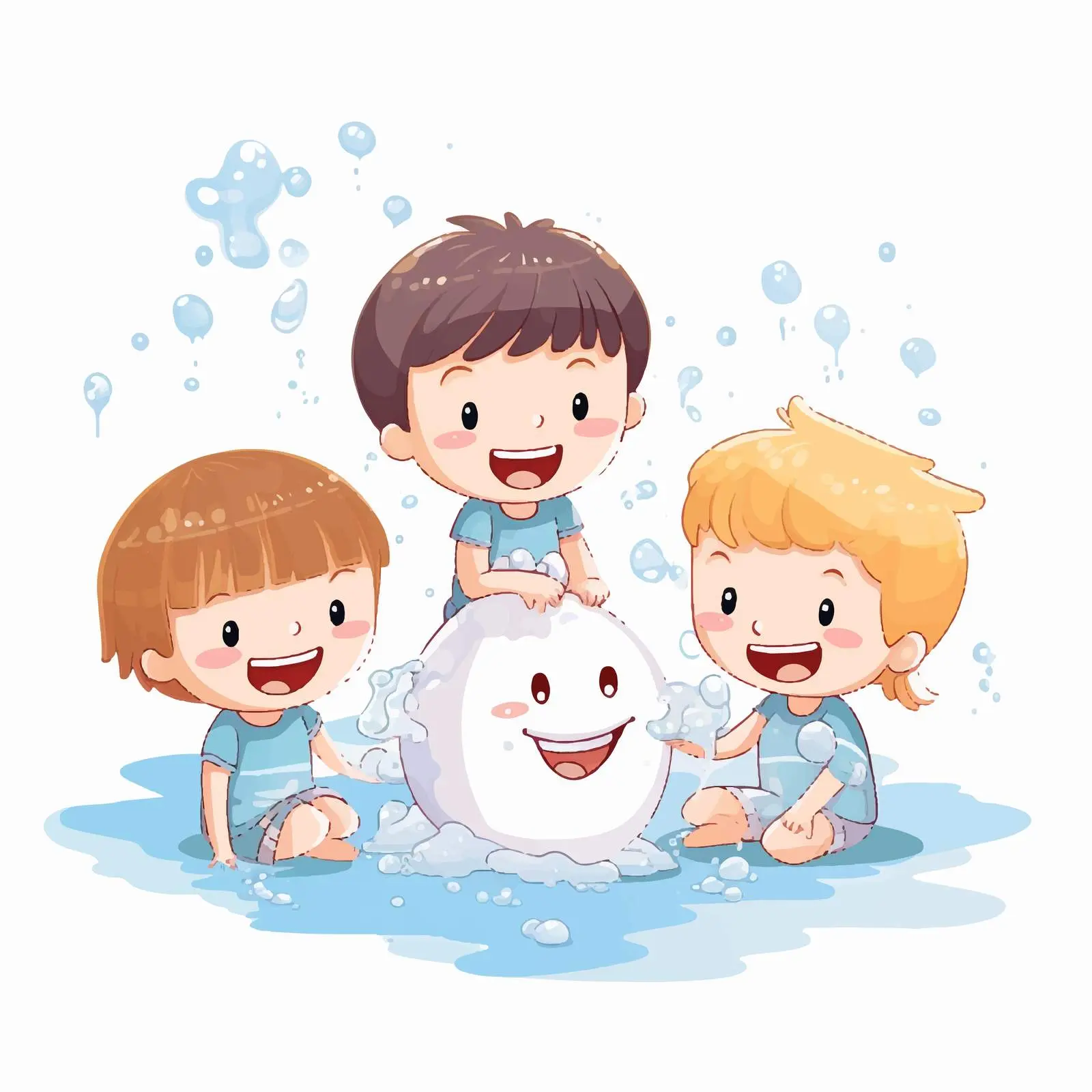 Children Brushing Teeth to Prevent Tooth Decay — free download from Dotvec