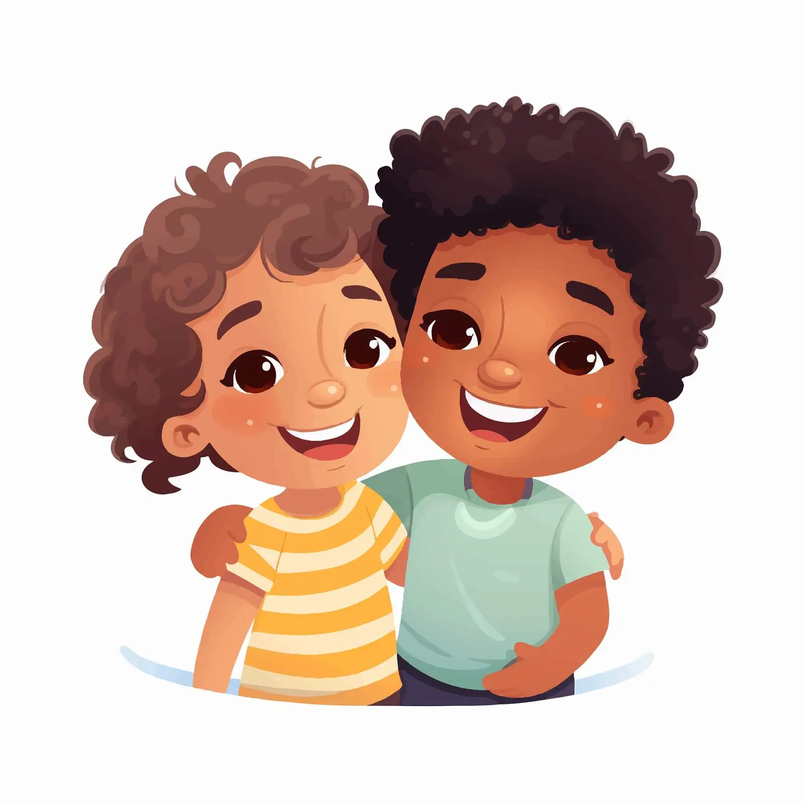 Cute Kids Friends Hugging Vector Illustration — free download from Dotvec