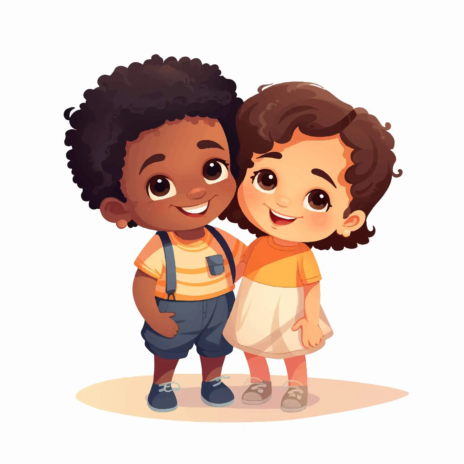 Happy Children Friends Hugging Vector Illustration — free download from Dotvec