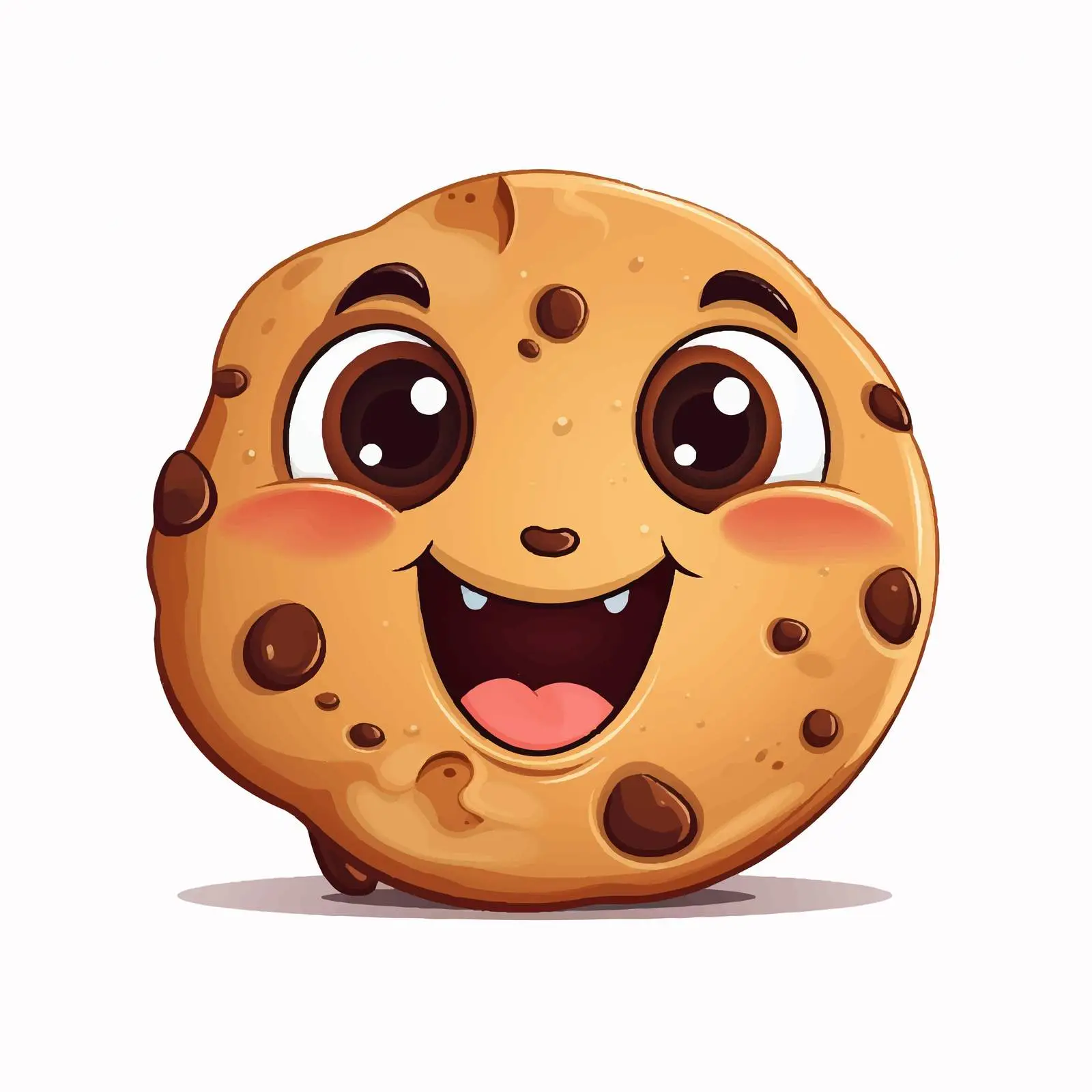 Smiling Chocolate Chip Cookie Vector Illustration — free download from Dotvec